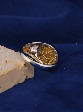 古家复古风斯巴达古币戒指女925