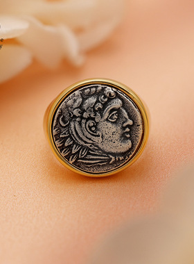 抖音直播爆款大力神古币戒指希腊