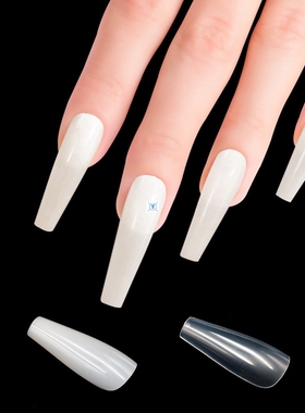 好货100pcs/Box Press on False Nails Long Coffin Clear Stilet