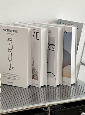 简约现代轻奢风假书仿真书v装饰摆件客厅书房卧室创意装饰拍照道