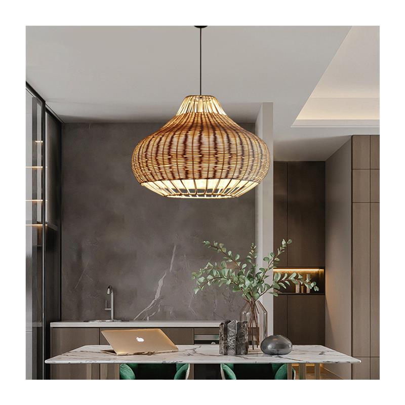 一件代发吊灯东南亚风格客厅餐厅茶室火锅店创意个性藤艺藤编吊灯 - 图3