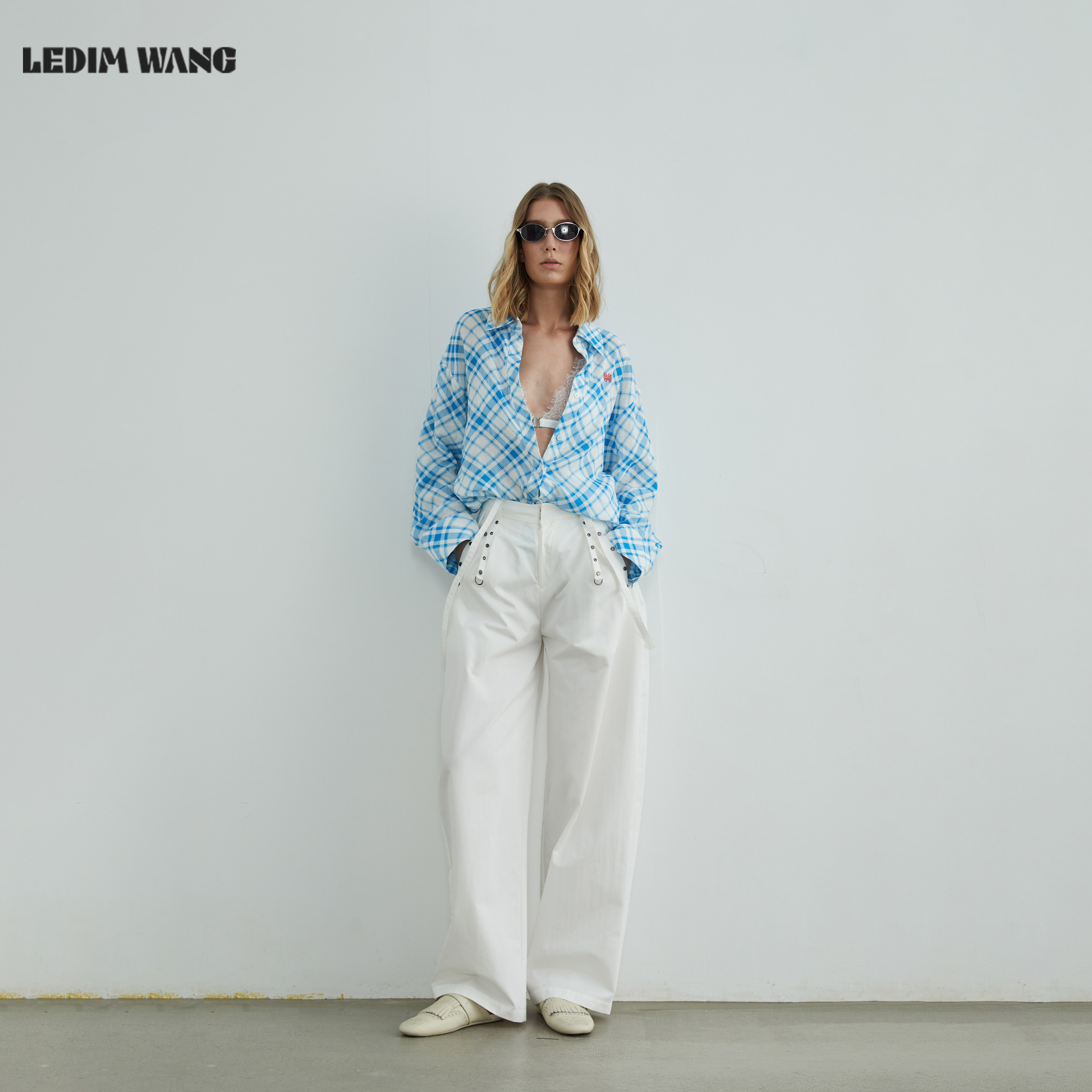 【明星同款】LEDIM WANG铆钉背带休闲裤女秋新款黑色阔腿裤长裤,淘宝优惠券,粉丝福利购,淘宝优惠卷