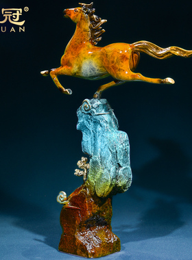 招财全铜马摆件客厅电视酒柜马到成功装饰品办公室开业礼物送领导