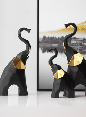 北欧轻奢风大象摆件创意客厅电视柜酒柜装饰品乔迁新居礼品送新人