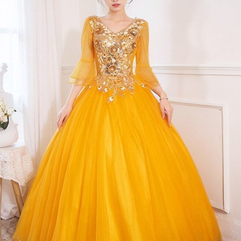 婚纱礼服学生艺考礼服舞台独唱蓬蓬裙年会主持晚礼服长款演出服女,淘宝优惠券,粉丝福利购,淘宝优惠卷