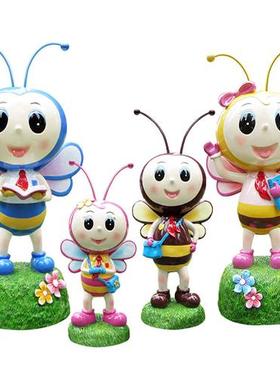 卡通动物玻璃纤维蜜蜂雕塑幼儿园门口摆件户外场景布置景观小品装