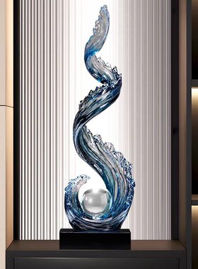 玄关摆件风生水起轻奢高档大客厅入户进门入门厅竖高装饰品高级感
