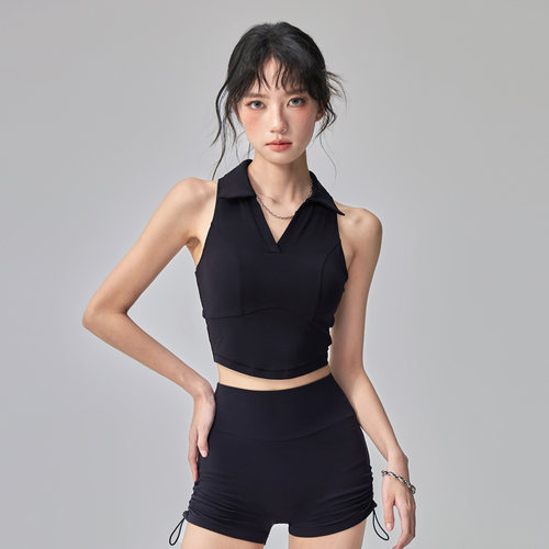 TEETKE带胸垫健身运动背心女2025新款运动内衣瑜伽服健身上衣套装 - 图0