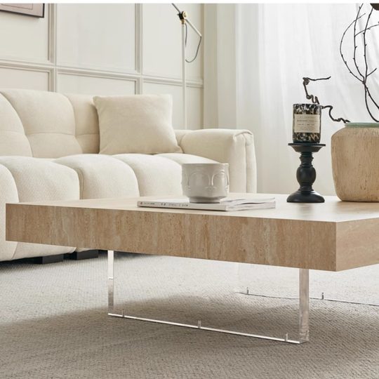 Square wabi-sabi wind tunnel stone slab teahouse for living room