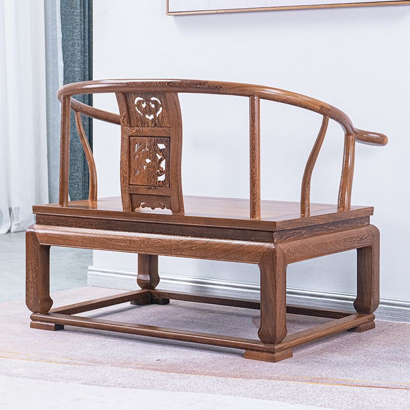 红木家具鸡翅木禅椅新中式打坐单人盘腿圈椅实木靠背椅太师椅围椅 - 图3