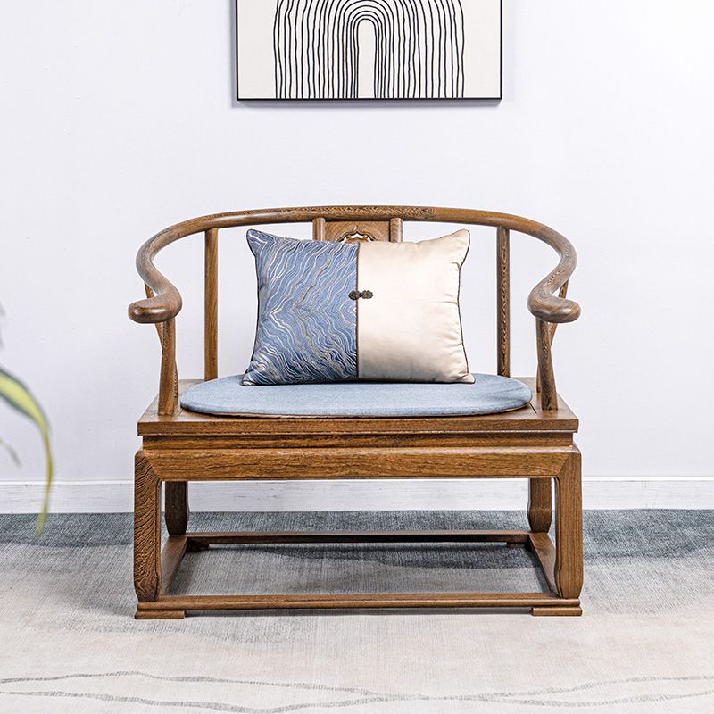 红木家具鸡翅木禅椅新中式打坐单人盘腿圈椅实木靠背椅太师椅围椅 - 图0