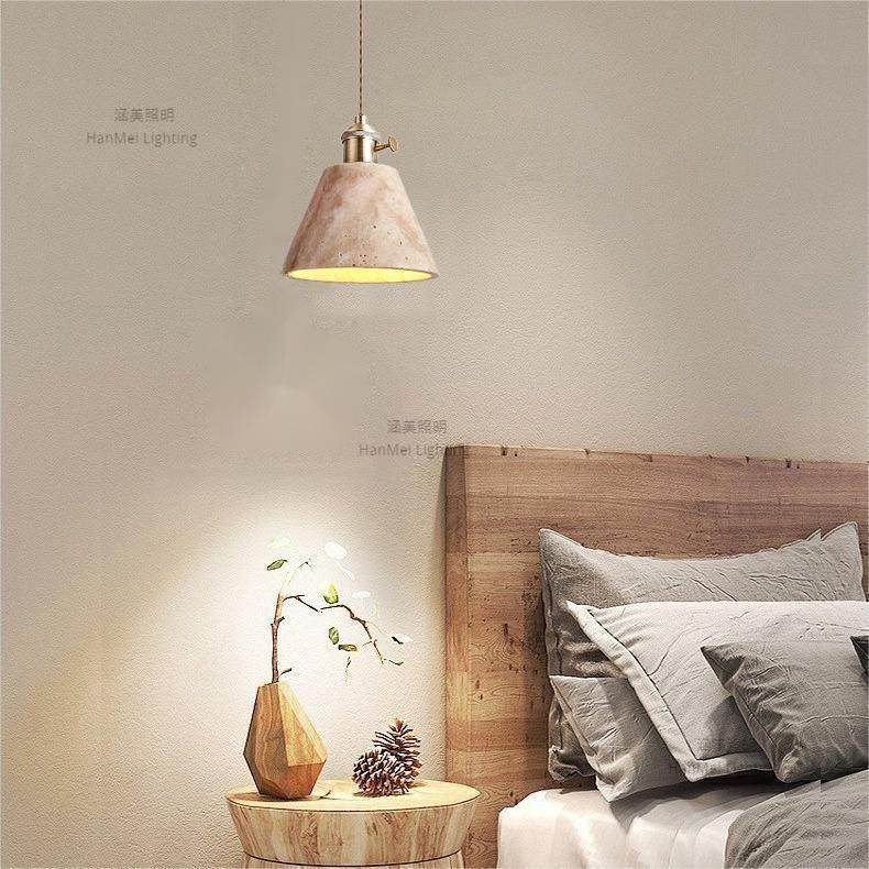 现代奶油风黄洞石吊灯餐厅卧室床头民宿全铜长线吊灯,淘宝优惠券,粉丝福利购,淘宝优惠卷