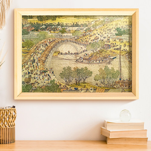 拼图框1000片相框300块500装裱画框架定制70×50*75冬灯拼图裱框 - 图1