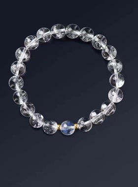 天然阿赛白水晶手链情侣款月光石7A收藏级高级感网红同款情侣手链