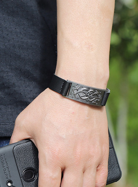 欧美新款配饰复古简约男士牛皮手链个性潮男饰品义乌小商品