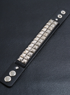 庞克厂家直销非主流个性朋克皮革手链欧美饰品欧美男士PU皮手腕带