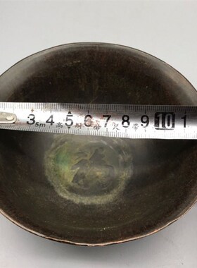 速发古玩工器收藏复古做旧古铜福禄寿喜家铜碗包浆老道财居铜艺摆