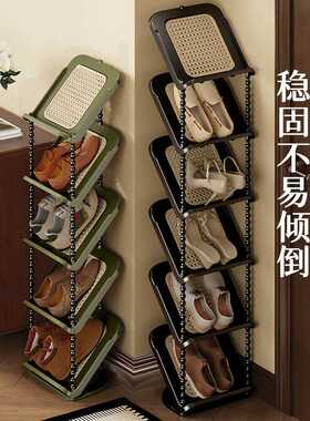 严选藤编中古风多层鞋架家用收纳