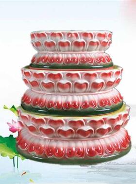 极速佛像底座观音菩萨陶瓷莲花座台供奉供佛圆形摆件香炉神像底座