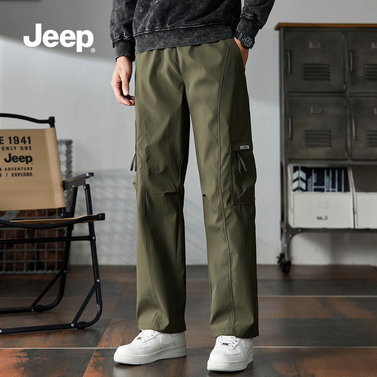Jeep吉普工装裤男款新款超火直筒裤子男复古宽松黑色休闲裤潮S,淘宝优惠券,粉丝福利购,淘宝优惠卷