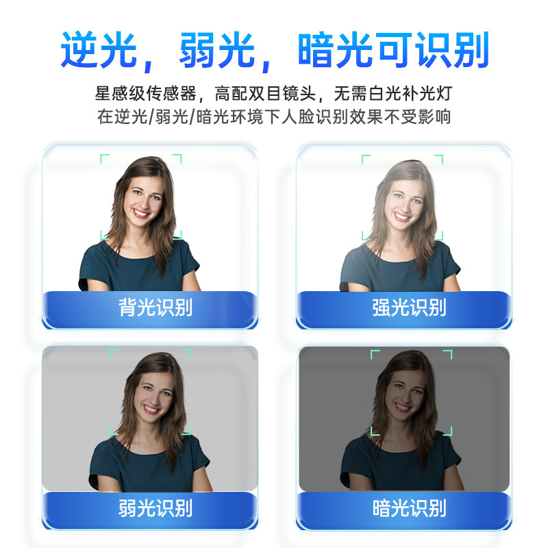 【海康威视联合款】企业微信人脸识别门禁系统一体机考勤打卡小区楼宇智能控制器员工上下班刷脸签到WX668