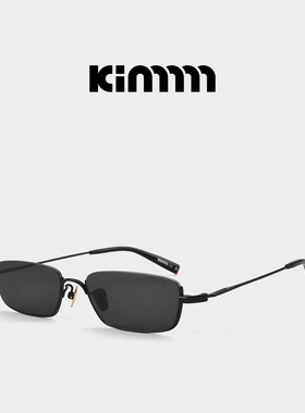 Kimmmm超轻纯钛方形下置半框墨镜商务男女款开车户外眼镜窄框GRIT
