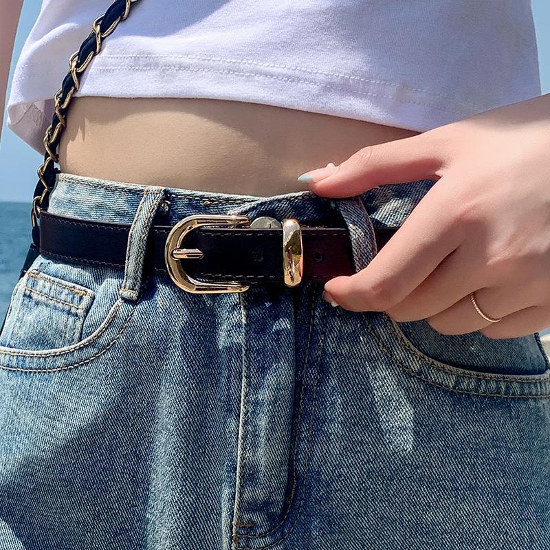 网红.Fashion Thin Snake Belt For Women White Red Ladies Jean-图1