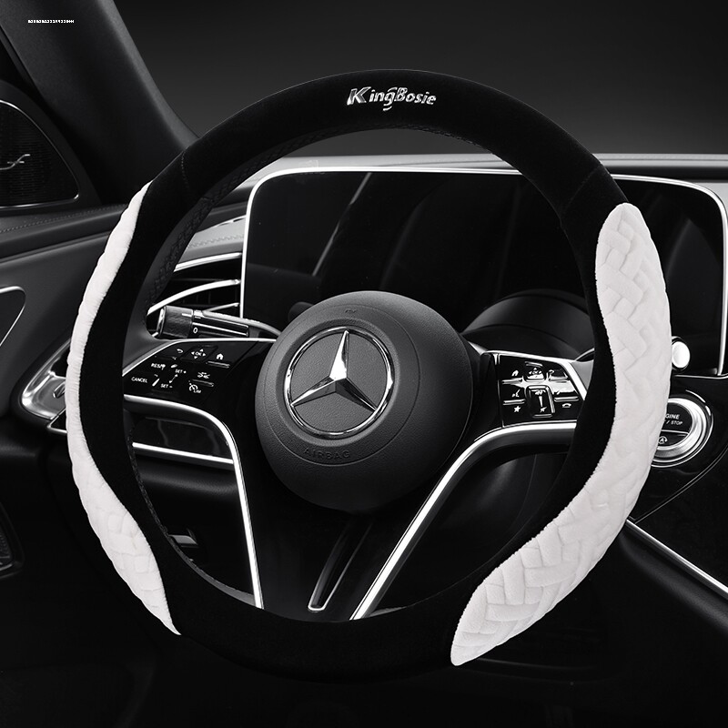 特斯拉model3专用方向盘套冬季model丫modely models/x毛绒车把套 - 图2