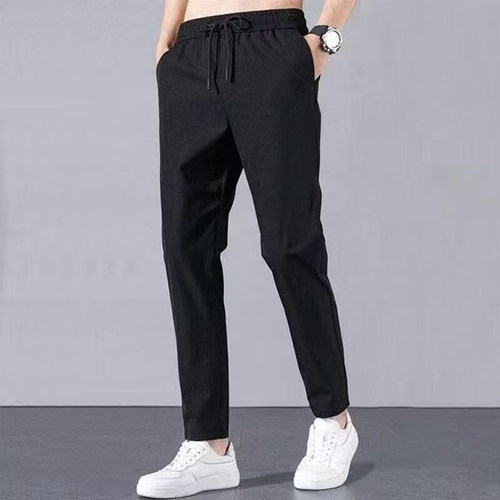 速干裤子男款夏工地干活弹力耐磨男士休闲裤直筒宽松薄款工作男裤 - 图0