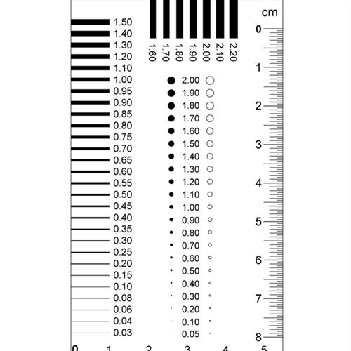胸卡量规菲林尺点规线规污点裂缝对比卡刮痕透明尺型号-图1