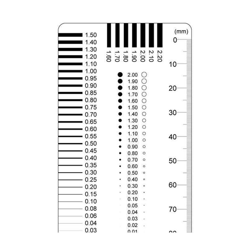 胸卡量规菲林尺点规线规污点裂缝对比卡刮痕透明尺型号-图2