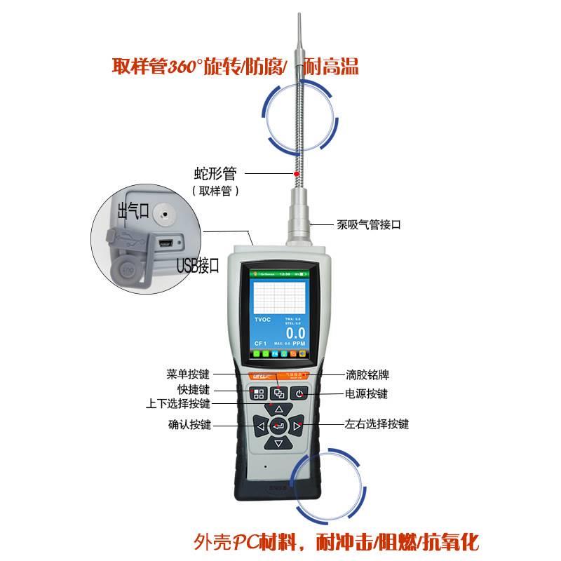 气体检测仪臭氧氢气氨气探测器手持泵吸式臭氧报警器便携式检测仪