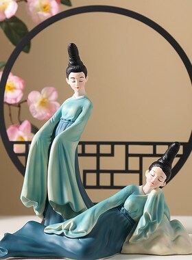 现货速发444Z新中式只此青绿艺术轻奢家居房间摆件客厅电视柜酒柜