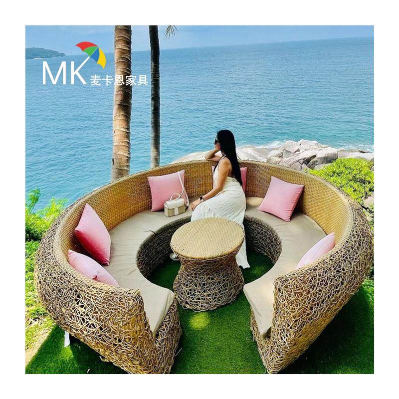 网红鸟巢卡座藤编树上鸟窝沙发造型打卡餐台景观民宿户外海边道具,淘宝优惠券,粉丝福利购,淘宝优惠卷