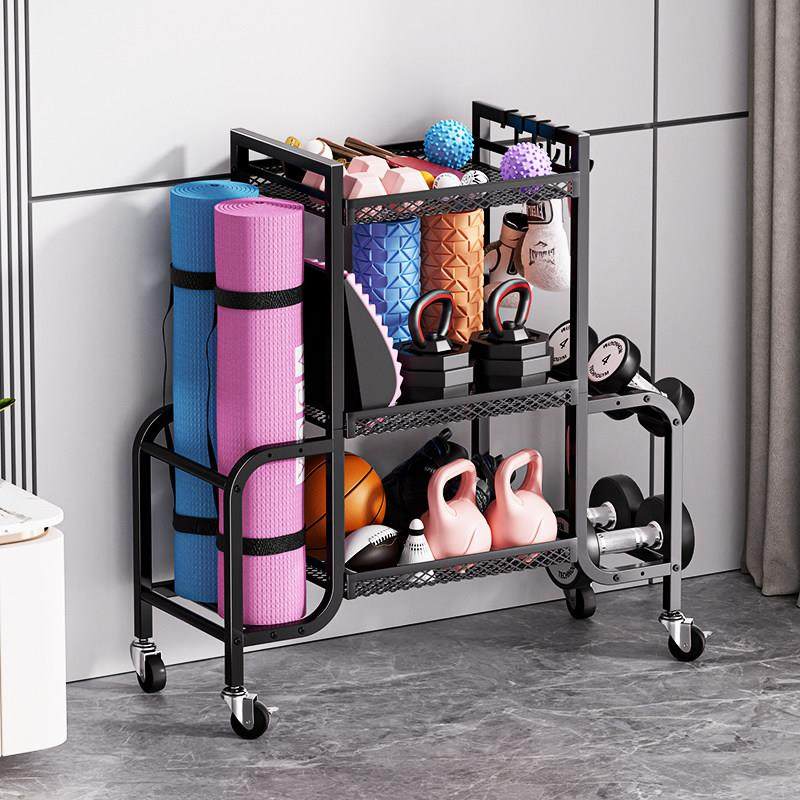 健身器材收纳架瑜伽收纳筐哑铃壶铃带轮收纳篮体育器材运动置物架,淘宝优惠券,粉丝福利购,淘宝优惠卷