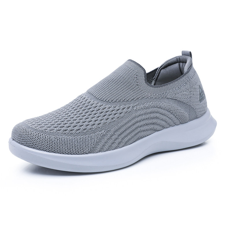 春季新款透气飞织休闲软底一脚蹬爸爸健步鞋中老年老北京布鞋男士,淘宝优惠券,粉丝福利购,淘宝优惠卷