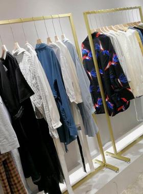 女装服装店婚纱店礼服货架展示架陈列专用落地式中岛架衣帽架金色