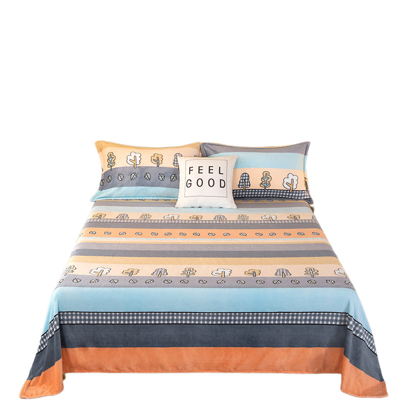 加绒床单单件被单牛奶珊瑚绒毛毯宿舍单人冬款秋冬季冬天加厚床盖