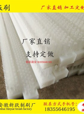 尼龙毛刷条塑料板刷定做pp板白板软硬长毛刷防尘除尘工业用刷厂家