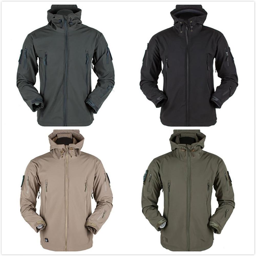 网红Men Army Shark Skin Soft Shell Clothes Tactical Windproo - 图2