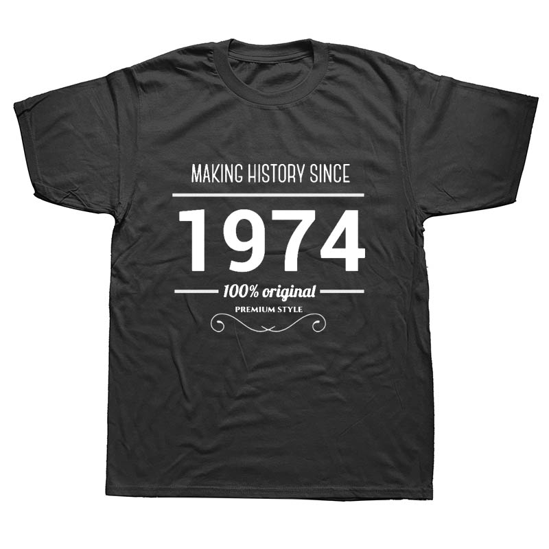 网红Vintage Making History Since 1974 Birthday Funny Unisex - 图0