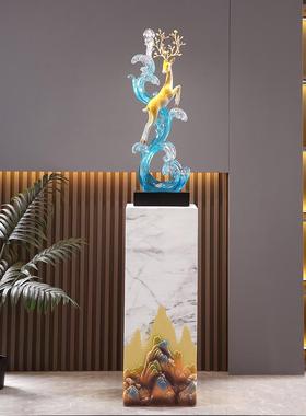 木锐客厅玄关酒柜电视柜摆件竖高鹿创意风生水起一路高升开业礼品