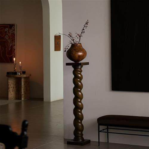 形上法式中古底座螺旋雕塑台柱子落地侘寂艺术摆件覆古立柱装饰,淘宝优惠券,粉丝福利购,淘宝优惠卷