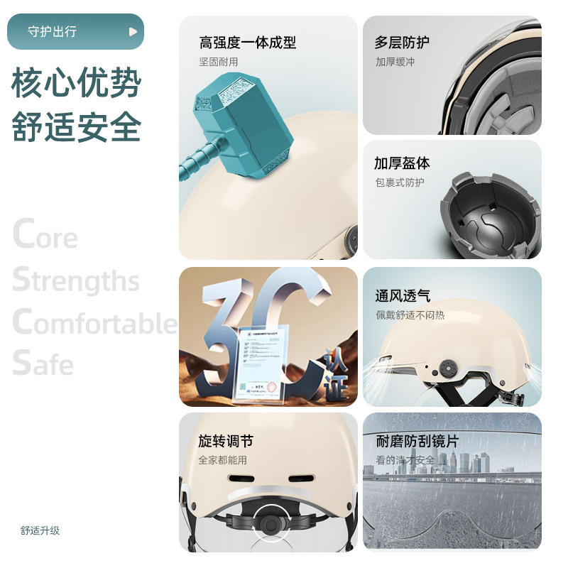 Electric bike helmet for men and women, suitable for all seasons