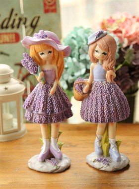 极速浪漫薰衣草女孩摆件v温馨紫色系工艺品家居装饰品礼品