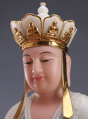 新品地藏王菩萨坐莲花圆满地v藏王摆件汉白玉佛像家用供奉佛堂娑