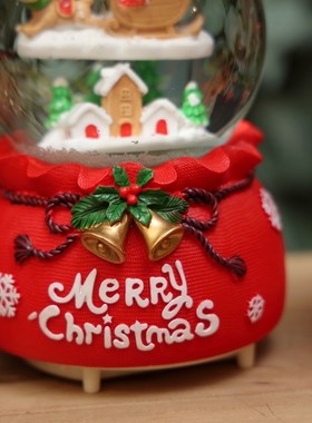极速圣诞节水晶球音乐盒礼物w旋转雪花儿童女生生日圣诞老人平安