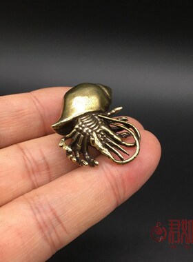 新品实心黄铜寄居蟹小摆件全铜小海螺铜螃蟹小把R件迷你海洋生物