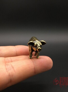 新品铜猪小摆件纯实心黄铜十二生B肖小猪老母猪福猪铜器铜迷你动