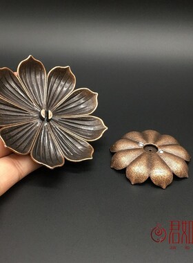 新品合金莲花香插摆件禅意荷叶香插一炷香L线香多孔香插荷花可拆